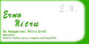 erno mitru business card