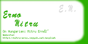 erno mitru business card